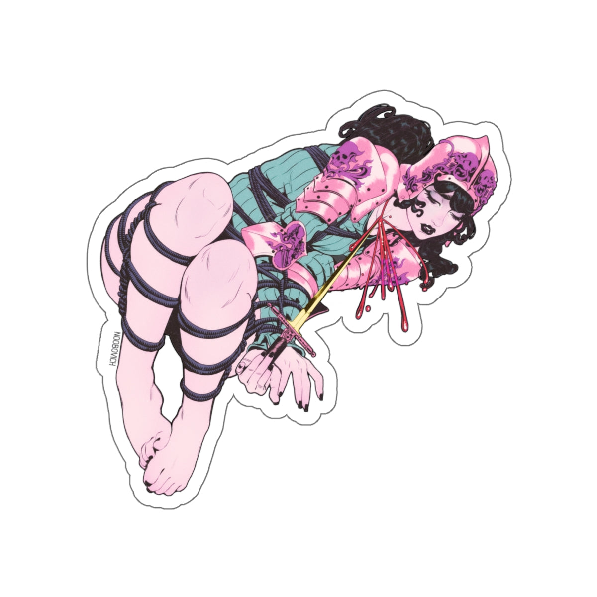 Shibari Knight 3 - Die-Cut Stickers